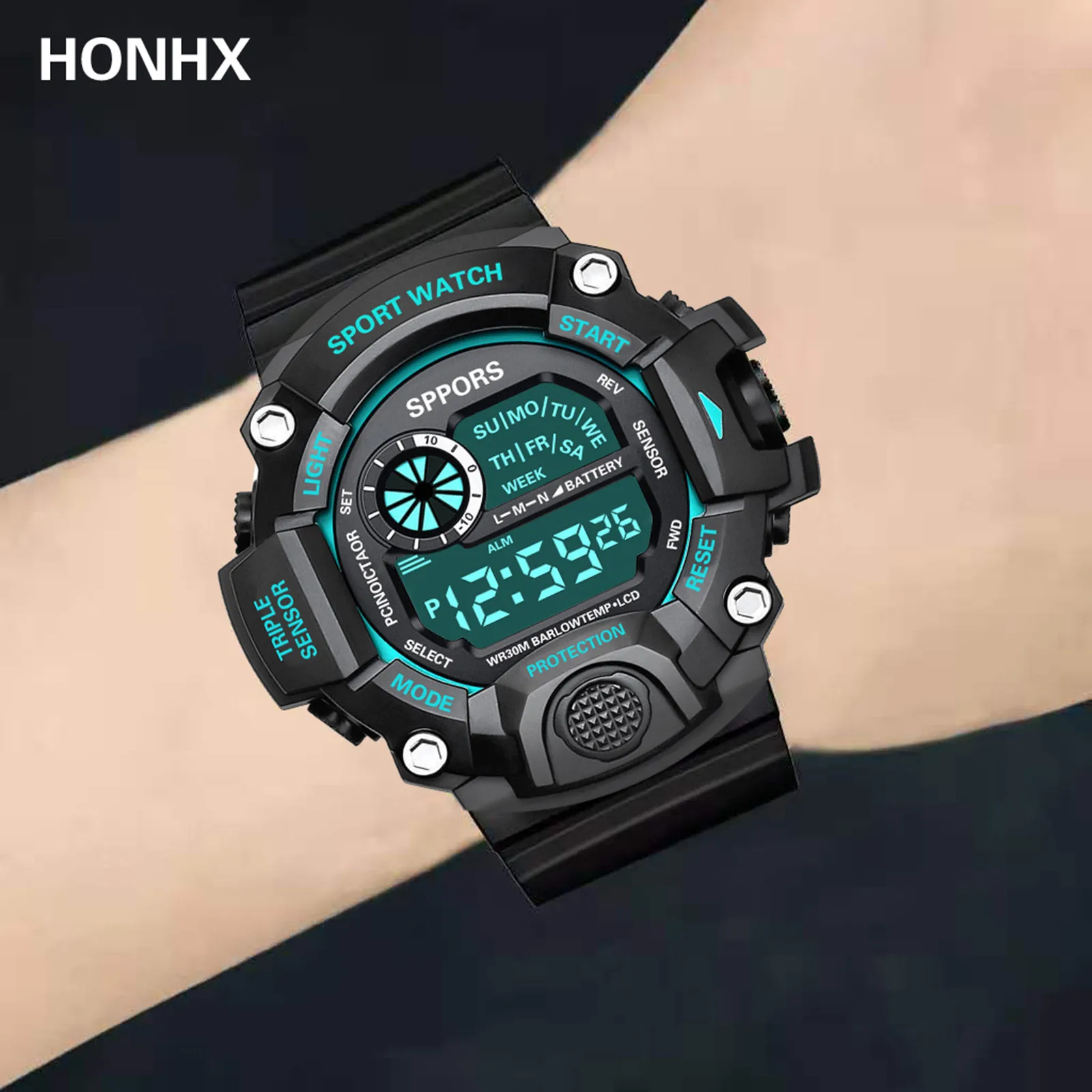 

Fashion Women Led Digital Date Military Sport Watch Rubber Quartz Watch Alarm Daily Waterproof Men Electronic Sport Timing Watch