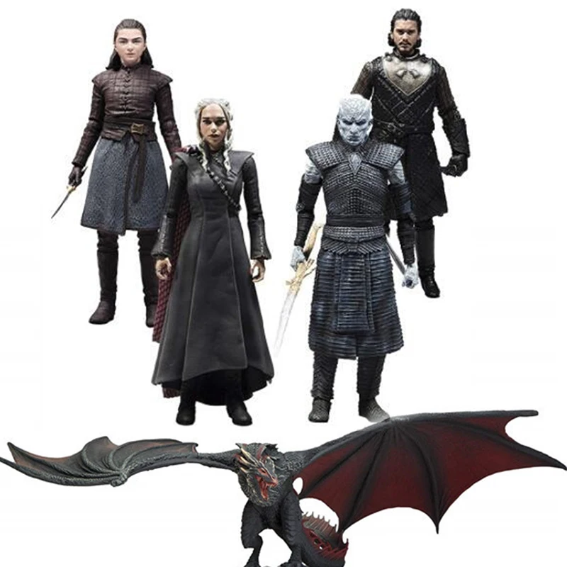 

Action Figure Game Of Thrones Jon Snow Night King Daenerys Targaryen Frost Wyrm Viserion Black Ice Dragon Rhaegal Model