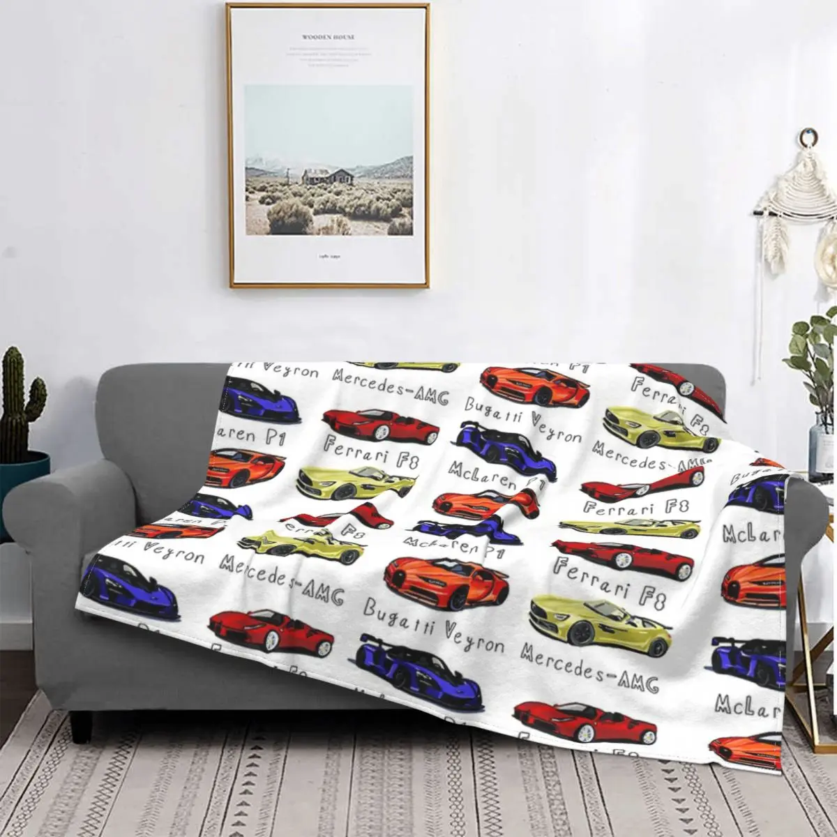 

Supercars-colcha a cuadros de muselina para cama, cubierta de playa, manta de lana, pickick, superventas