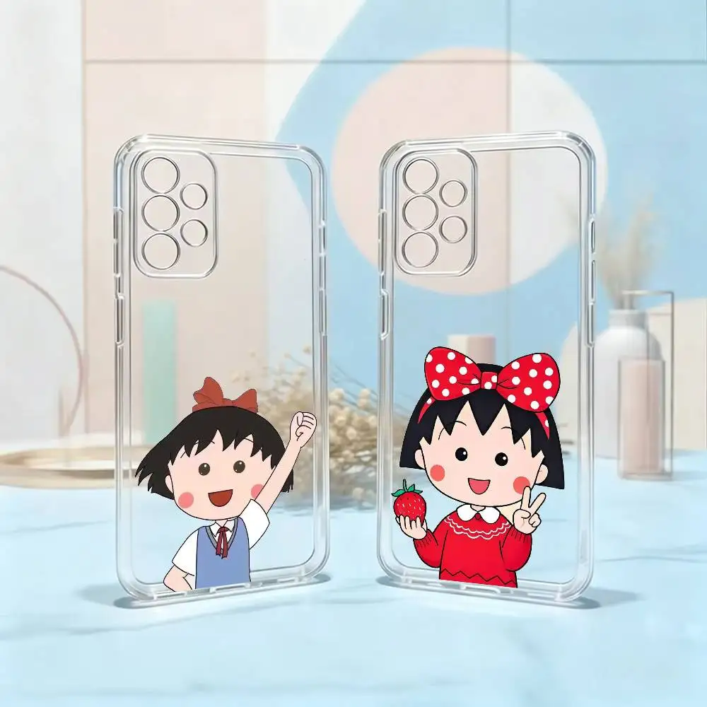 Фото Чехол для телефона C-Chibi Maruko-chan для Samsung S25, S24, S21, S22, S23, S30, Ultra, S20, Plus, Fe, прозрачный №1