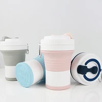 silicone collapsible coffee cup with lid portable cup folding camping cup travel mug sport bottle for hiking outdoor drinking