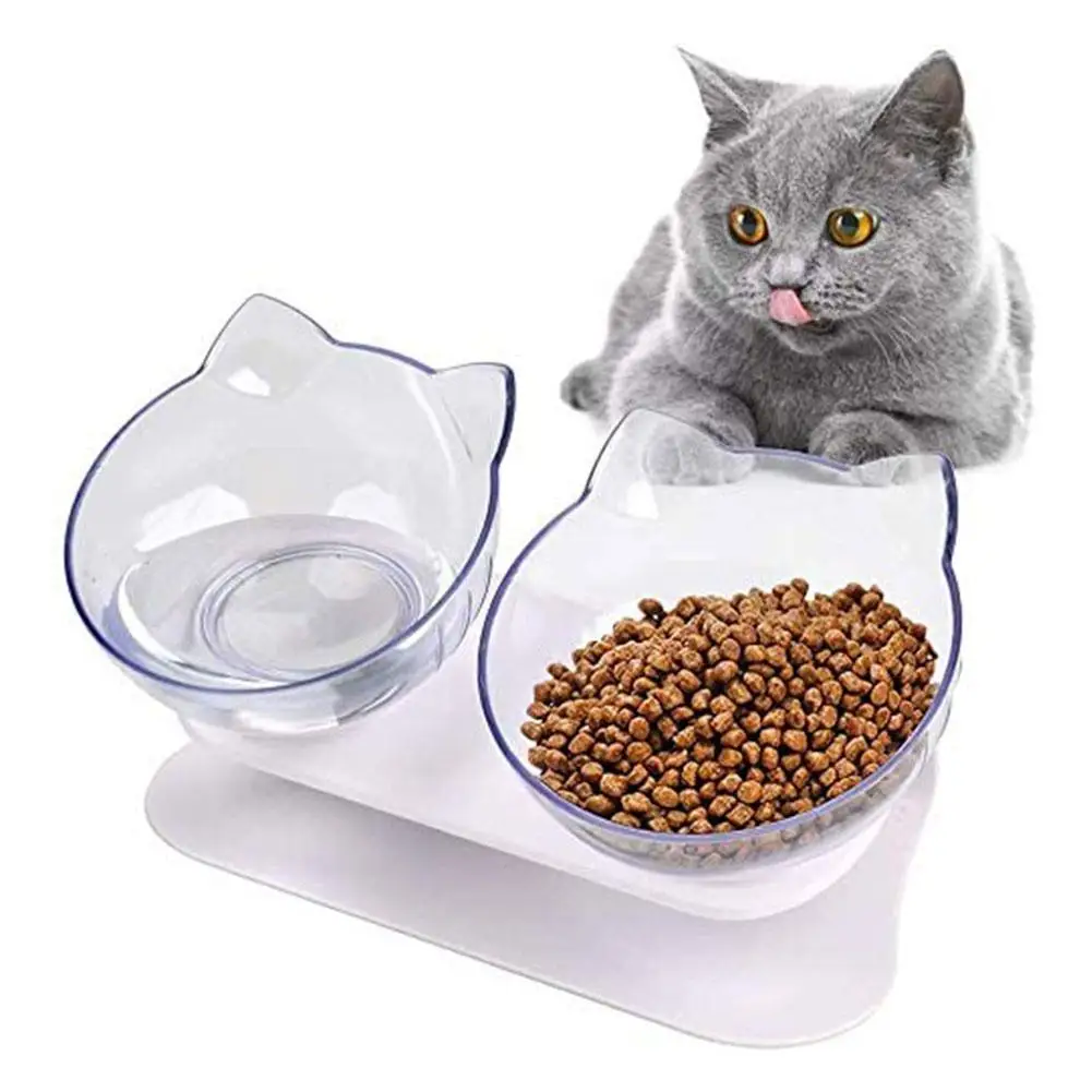

Double Cat Bowl Non-Slip Pet Water Food Feed Dog Bowls Pet Feeding Cat Dogs Feeder Cervical Protection Kitten Supplies