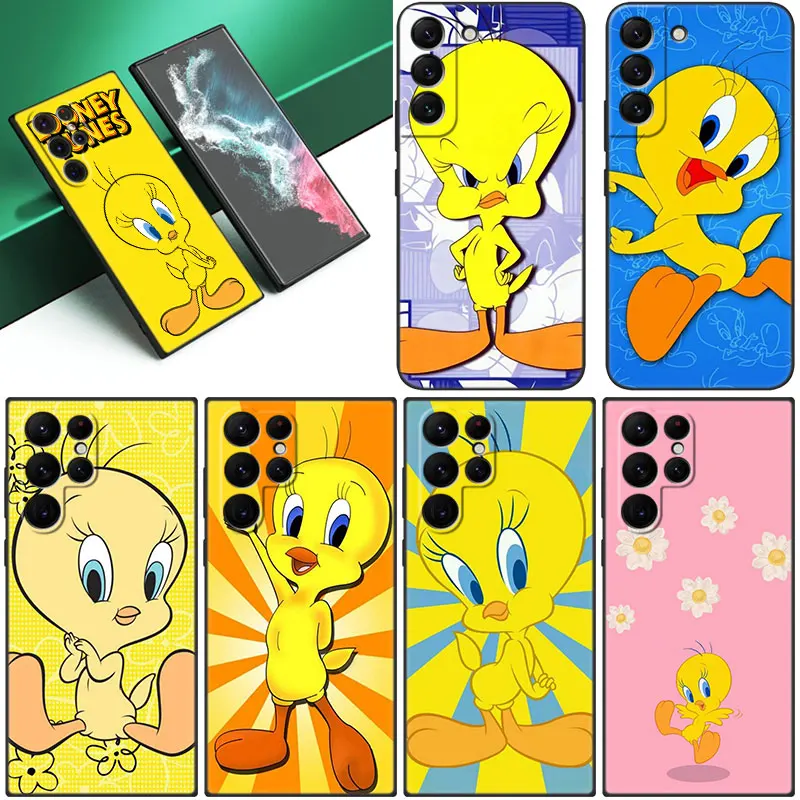 Чехол для телефона с милыми птицами для Samsung Galaxy S23 S22 S21 Ultra S20 FE 5G S10E S10 Lite S8 S9 Plus S7 Edge, черный чехол