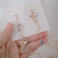 new elegant metal flower cute cat dangle earrings for women brincos temperament pendientes mujer holiday jewelry