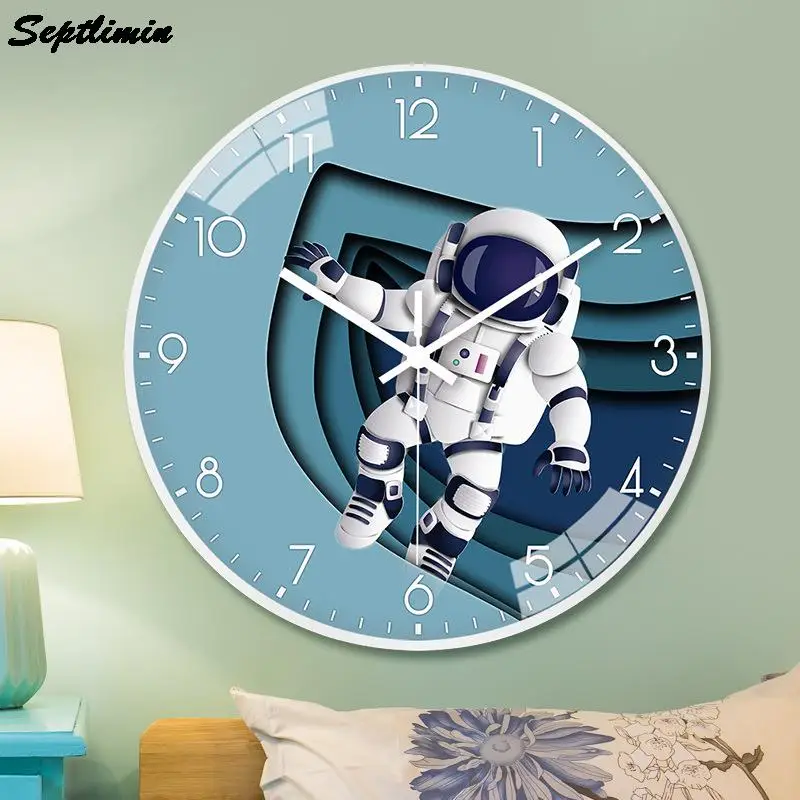 

12 Inch New Cute Wall Clock Creative Modern Design Luxury Mute Night Mural Clocks Child Watch Living Room Home Items Timepiece