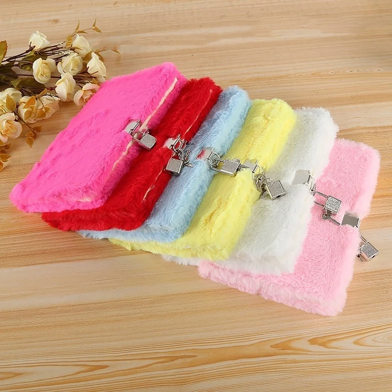 

New A5 Creative Lovely Student Plush Diary Book Notebook with Lock School Gift