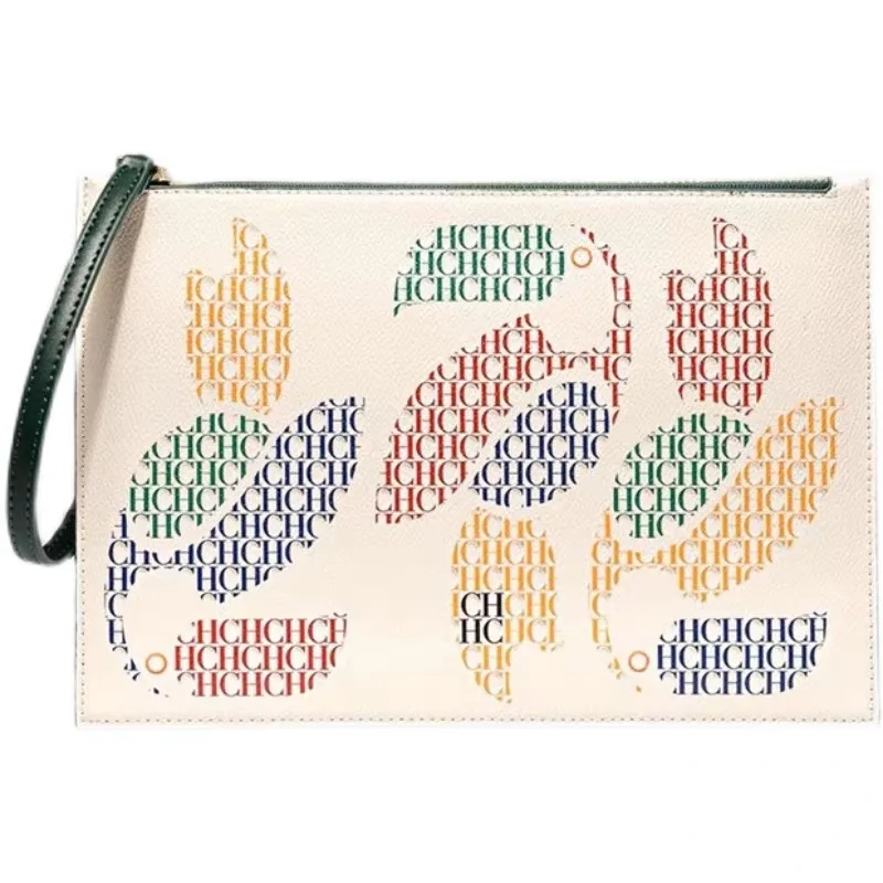 CHCH HCHC European and American niche luxury brand 2022 new women's zipper fashion printed pattern handbag