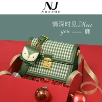 nucelle autumn and winter new fashion shoulder bag leisure messenger bag simple checkered small square bag