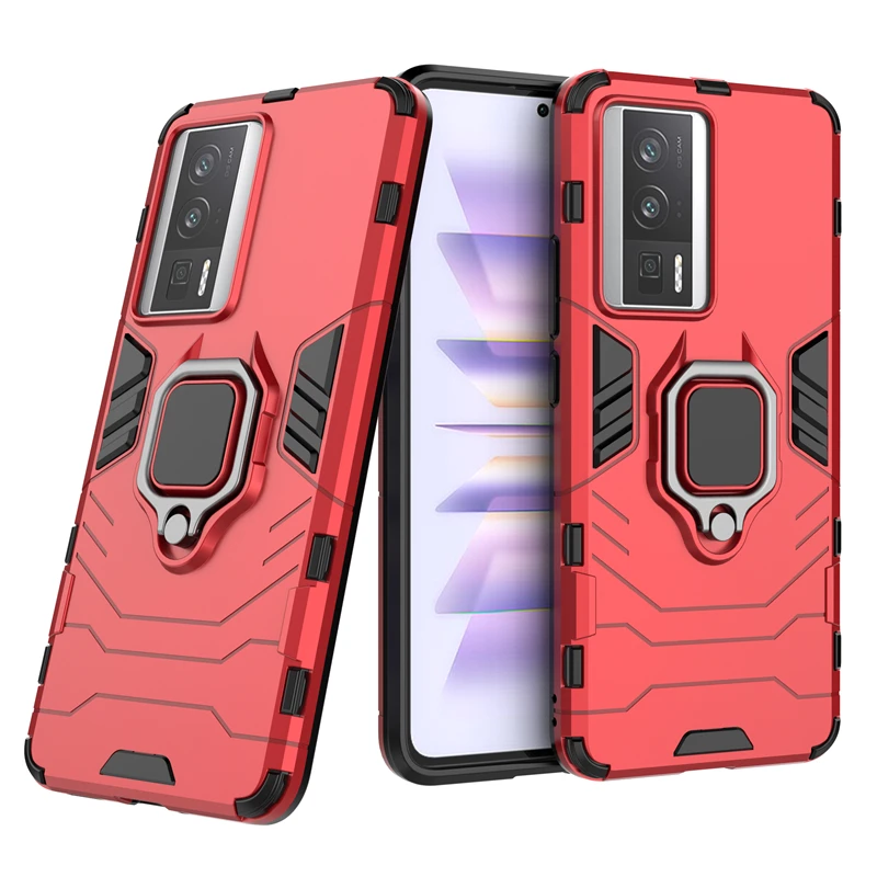 For Poco F5 Pro Case Cover Poco F5 Pro Capas Phone Bumper Back Shockproof Ring Magnetic Metal Holder Fundas Xiaomi Poco F5 Pro