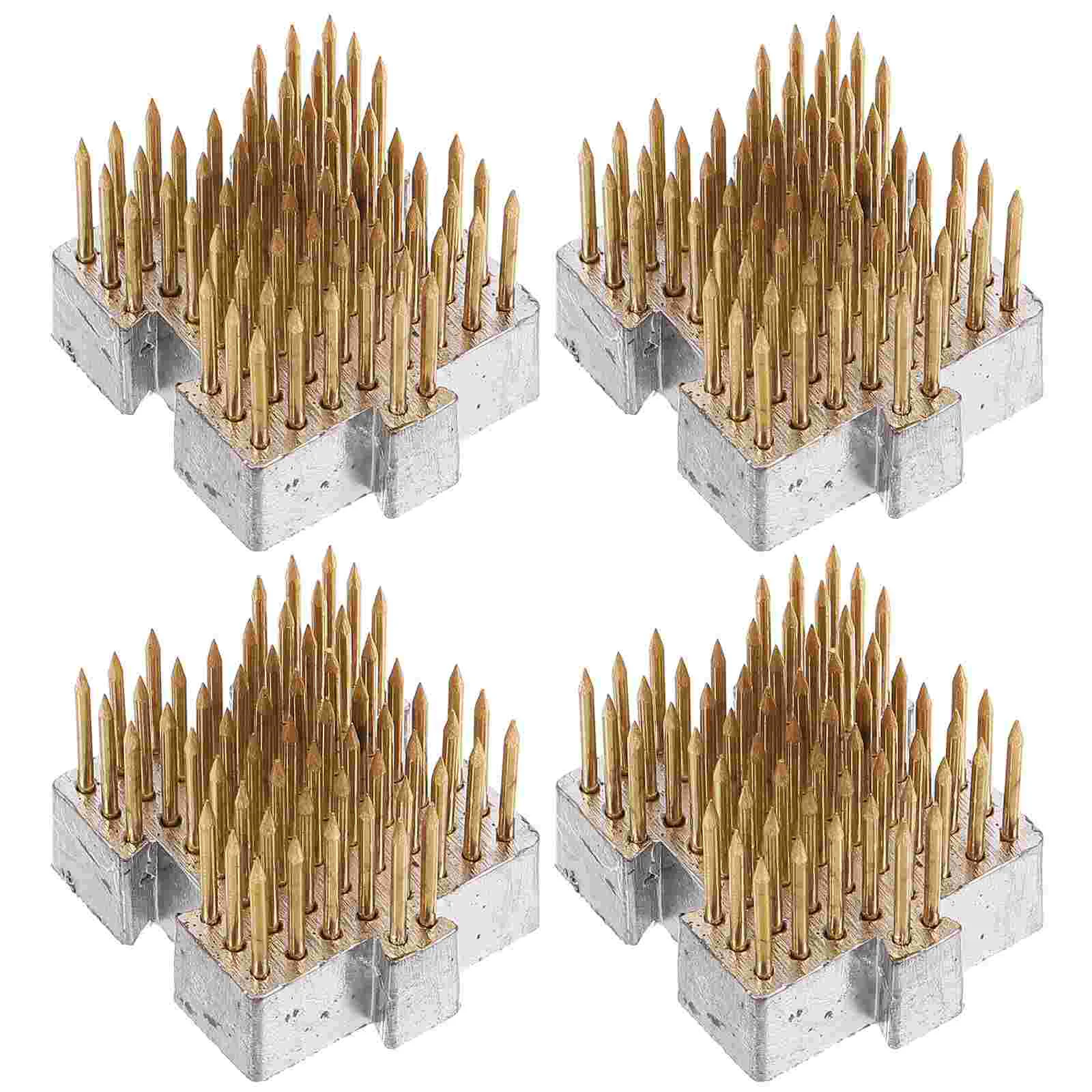 

4 Pcs Flower Fixation Holder Arranging Supplies Base Stand DIY Pin Copper Stainless Steel Floral Arrangement