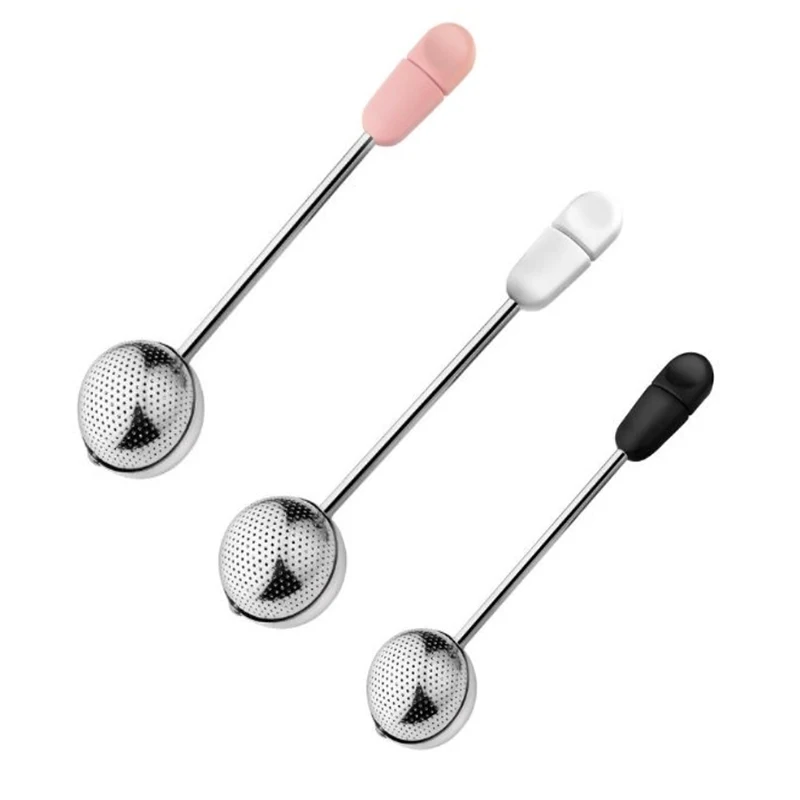 3PCS Rotatable Tea Infuser 304 Stainless Steel Filter Long Handle Spoon Strainer Infusor De Te Ситечко Для Заварки Чая