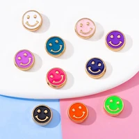 20pcs 10mm colorful enamel smiley round beads diy jewelry making bracelets necklaces phone chain spacer beads accessories charms