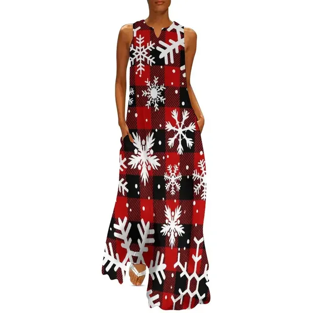 Женское платье с принтом снежинки