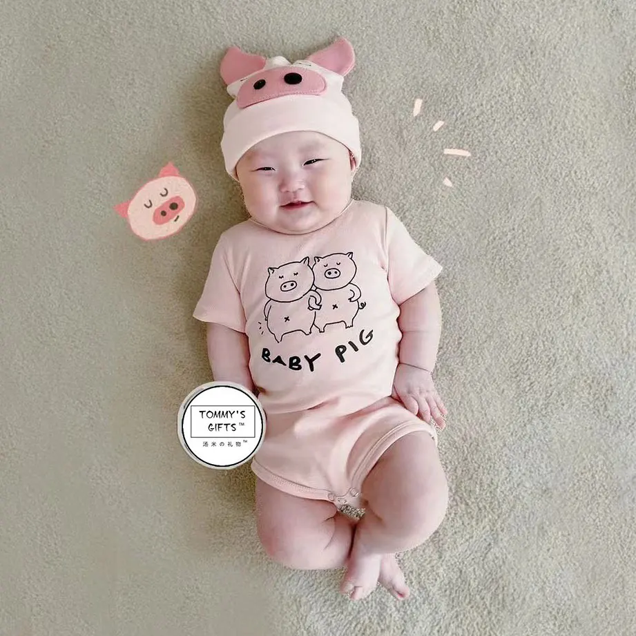 

Animal Pig Costume Romper Summer Bodysuit for Baby Girls Infant Photography Birthday Party Fancy Dress 0-24M