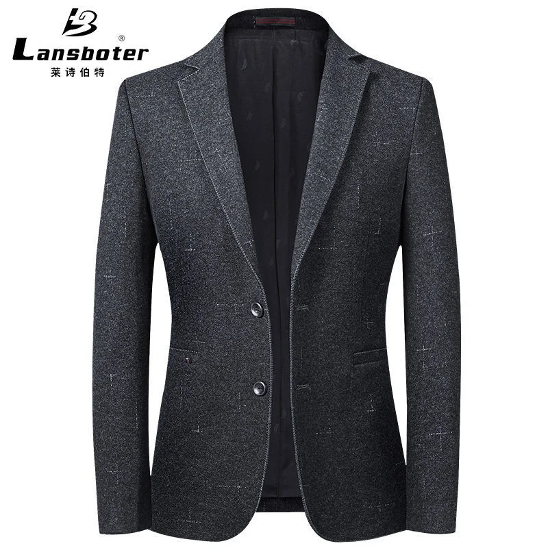 

Leishbert Casual Suit Men's Autumn and Winter Knitted Elastic Korean Edition Slim Fit Small Coat