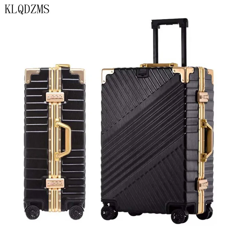 KLQDZMS 20''24''26''29-Inch High-Quality Suitcase With Metal Frame Silent Roller Cabin Unisex Student Luggage In Case