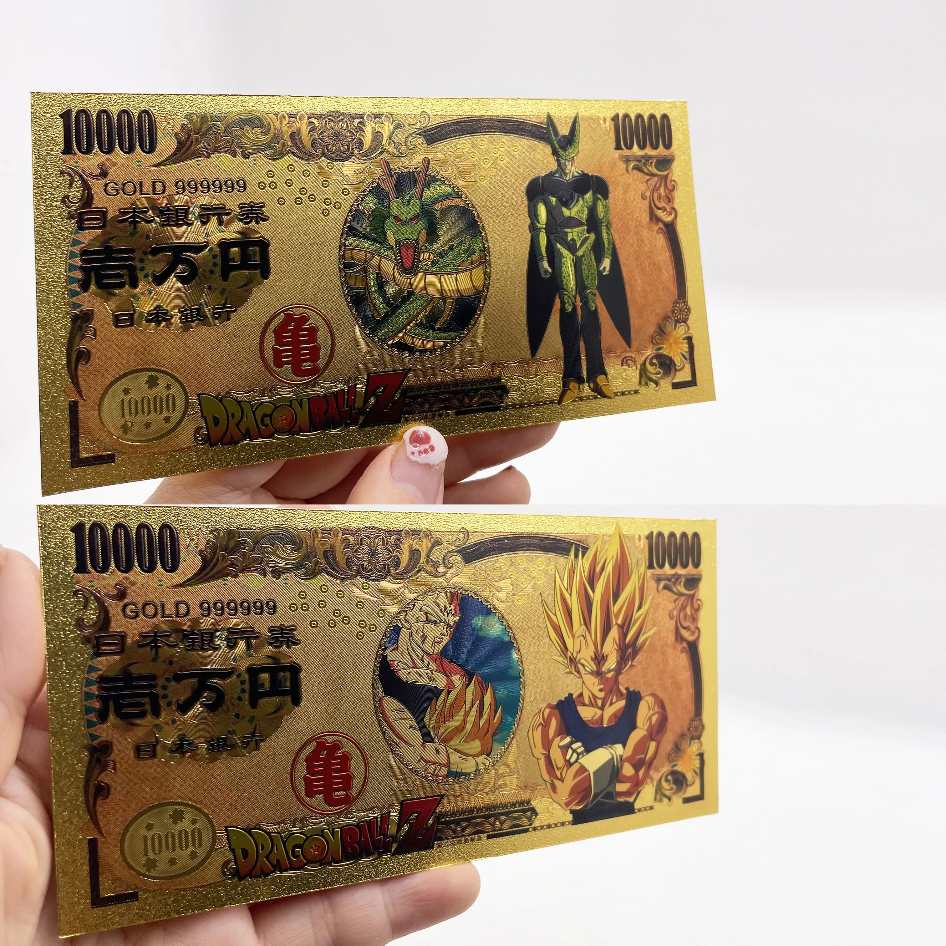 

2 новейших дизайна японские карты манга Дракон DBZ аниме 10000 иен Золотая пластиковая банкнота для классической коллекции памяти детства