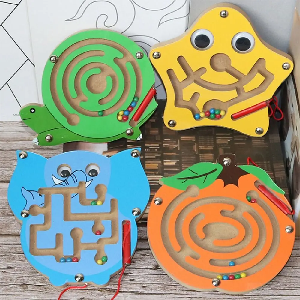 

Puzzle Game Magnetic Maze Toy Activity Early Educational Board Accessories Labyrinth Baby Toys Wooden Brain Teaser