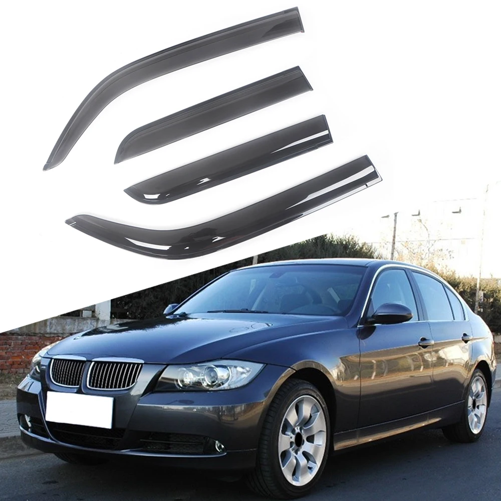 

For BMW 3 Series E90 E91 2006-2011 Auto Black Tinted Car Side Window Visor Guard Vent Awnings Shelters Rain Guard Door Ventvisor
