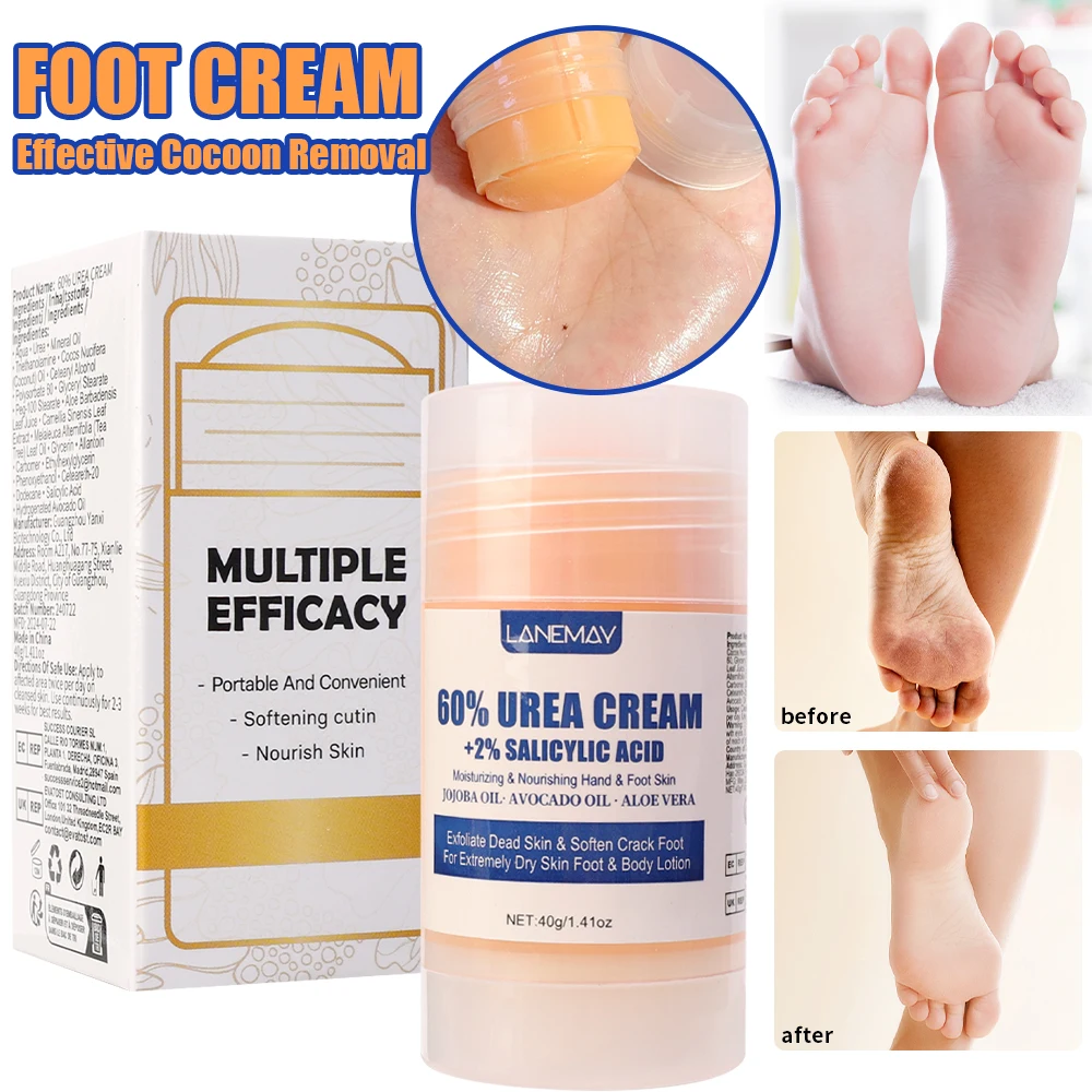 40g Urea Foot Cream Dry Cracked Feet Heel Gentle Exfoliation Softening Skin Ultra-Hydrating Hand Care Stick Protuct
