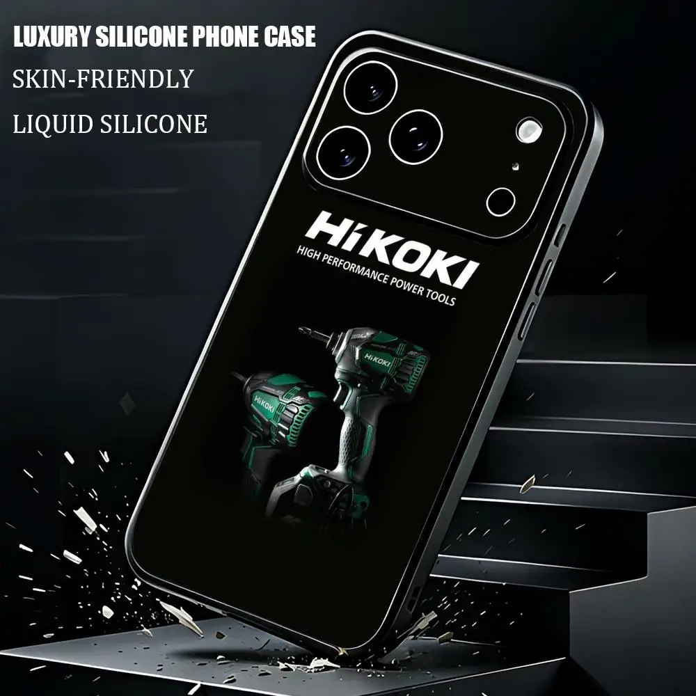 Фото Чехол для телефона H-HiKOKI Electric tools для iPhone 17 16 15 14 13 12 X XR XS 8 Plus Mini Pro Max, мягкий, черный, противоударный №1