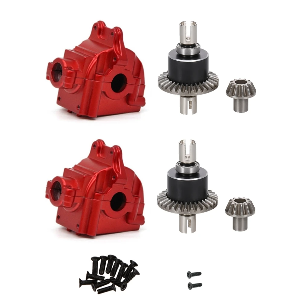 

2 Pack Metal Differential and Gear Box Set for Wltoys 144001 144002 144010 124016 124018 124019 RC Car Upgrade Parts B