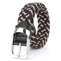 mens new high quality alloy buckle braided belt ladies trend design casual breathable overalls knitted pin buckle sports belt