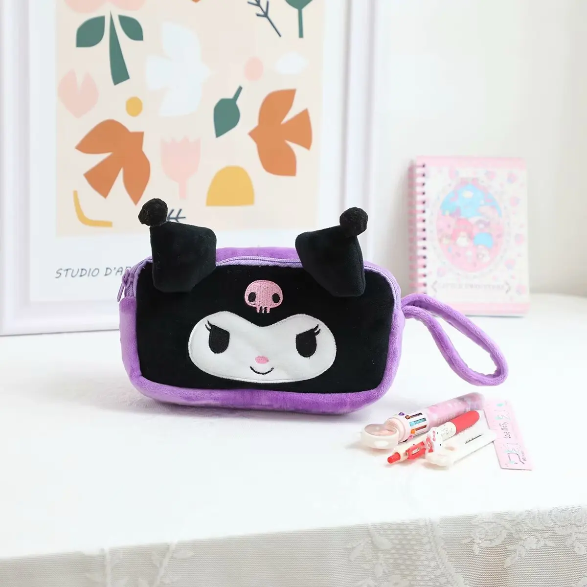 Косметичка Kuromi My Melody в японском стиле милый двухслойный карандаш большой