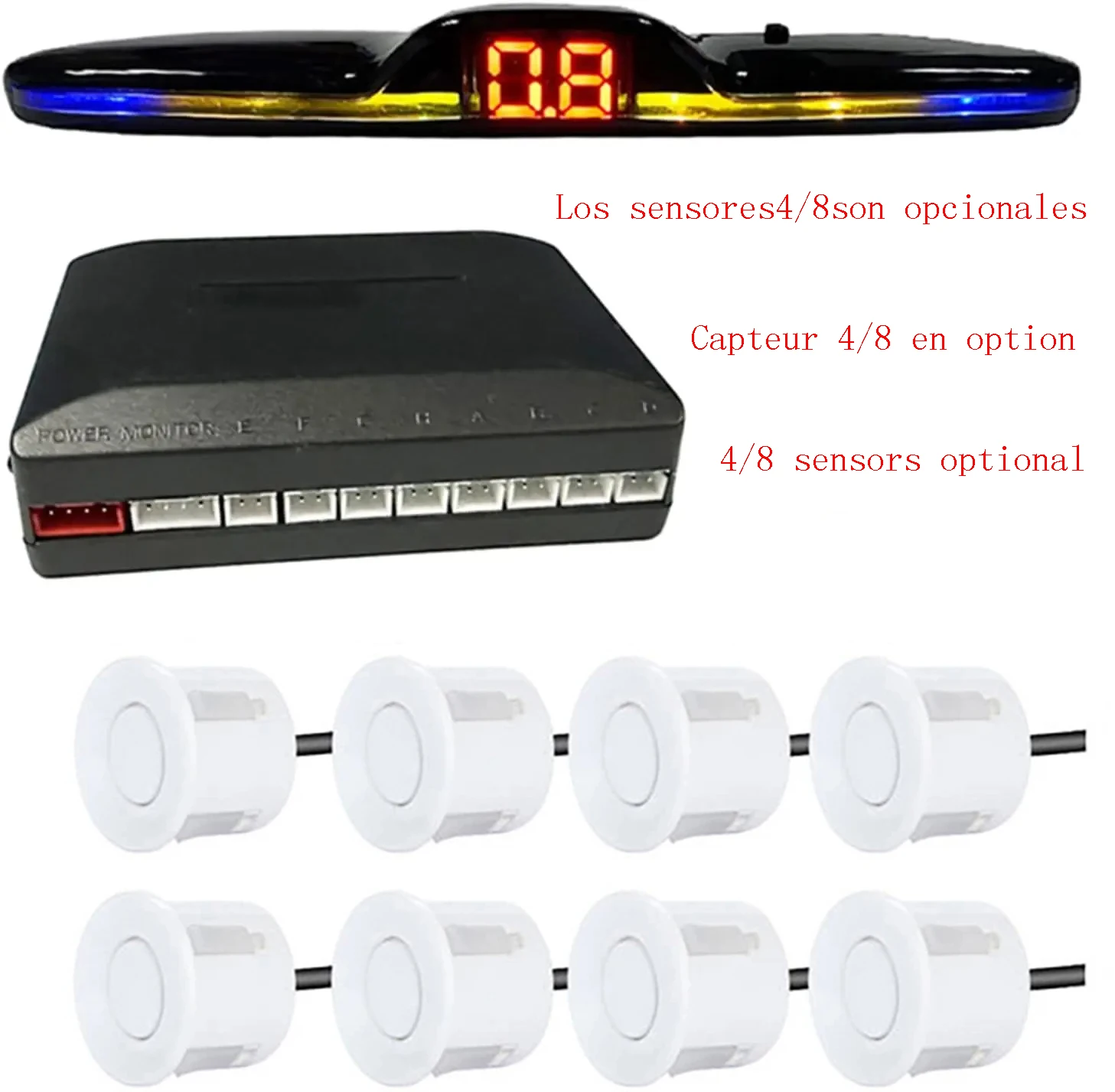 

Комплект нескольких радарных датчиков парковки, подсветка, парк, Tronic, светодиодный дисплей, резервный монитор, детектор, помощник, радарный датчик 4/8