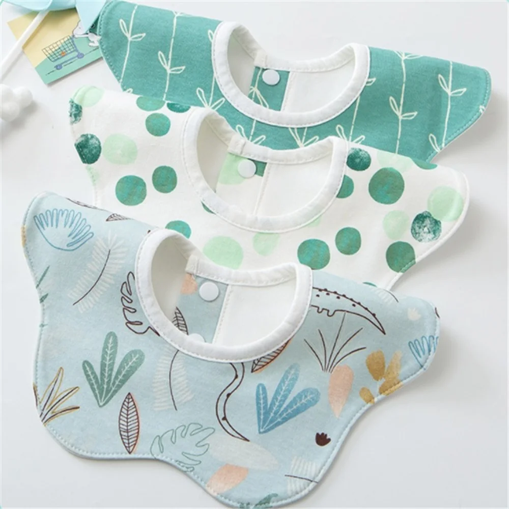 

Waterproof Baby Bibs Cotton Newborn Burp Cloths 360 Degree Rotation Saliva Towel Feeding Bandanas Apron for Toddlers Baby Bibs