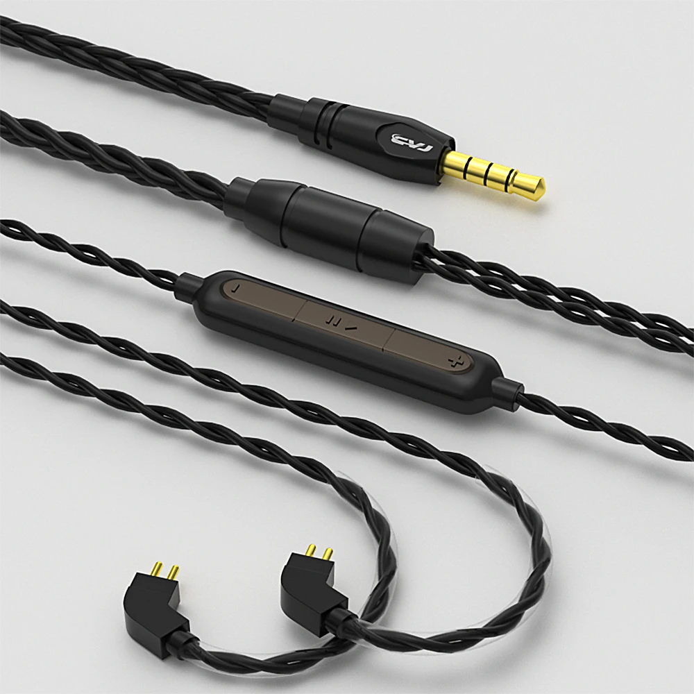 

CVJ 4-жильный 2-контактный разъем 0,75 мм/0,78 мм или MMCX бескислородный медный Съемный кабель для KZ Trn CCA BLON Moondrop Fiio Kbear QKZ