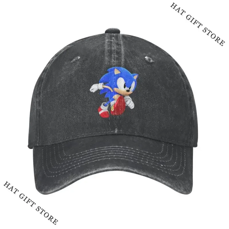 

Hot Custom Cotton Sonics Baseball Cap Men Women Adjustable Japanese Anime Cartoon Dad Hat Sports