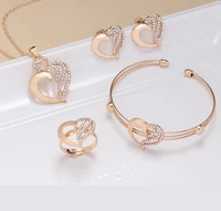 5pcs decor heart butterfly jewelry set