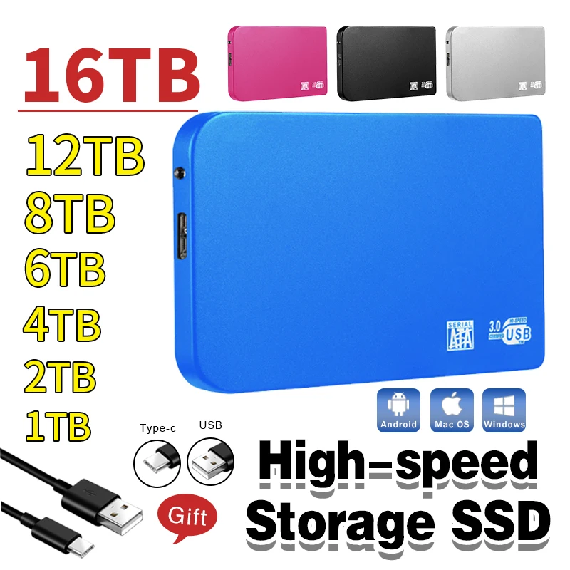New Original externo 1TB SSD 2TB High-speed Mobile Hard Driv