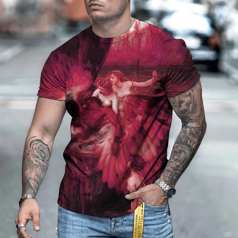 Новинка 2021 Мужская футболка с рисунком древней греческой мифологии 3D-принтом в