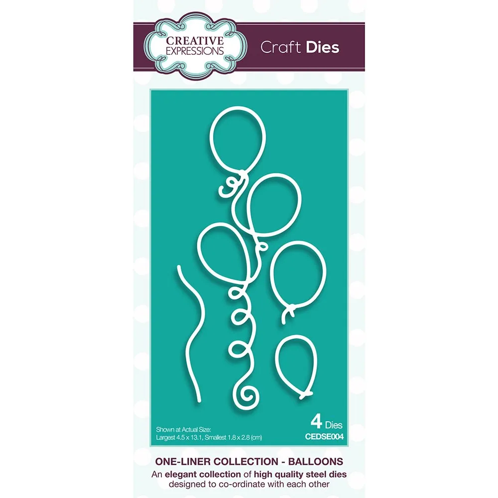 

BALLOONS One Liner Collection Die 2022 New Cutting Templates Scrapbook Diary Decorative Templates Embossing Templates DIY Greeti