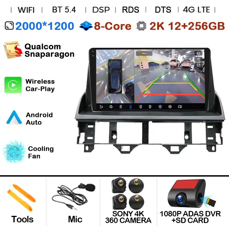 

Автомобильный радиоприемник Android 15 для Mazda 6 Atenza GG 2002-2008, стерео GPS Carplay, мультимедийная навигация, DSP-плеер, головное устройство, аудиоавто