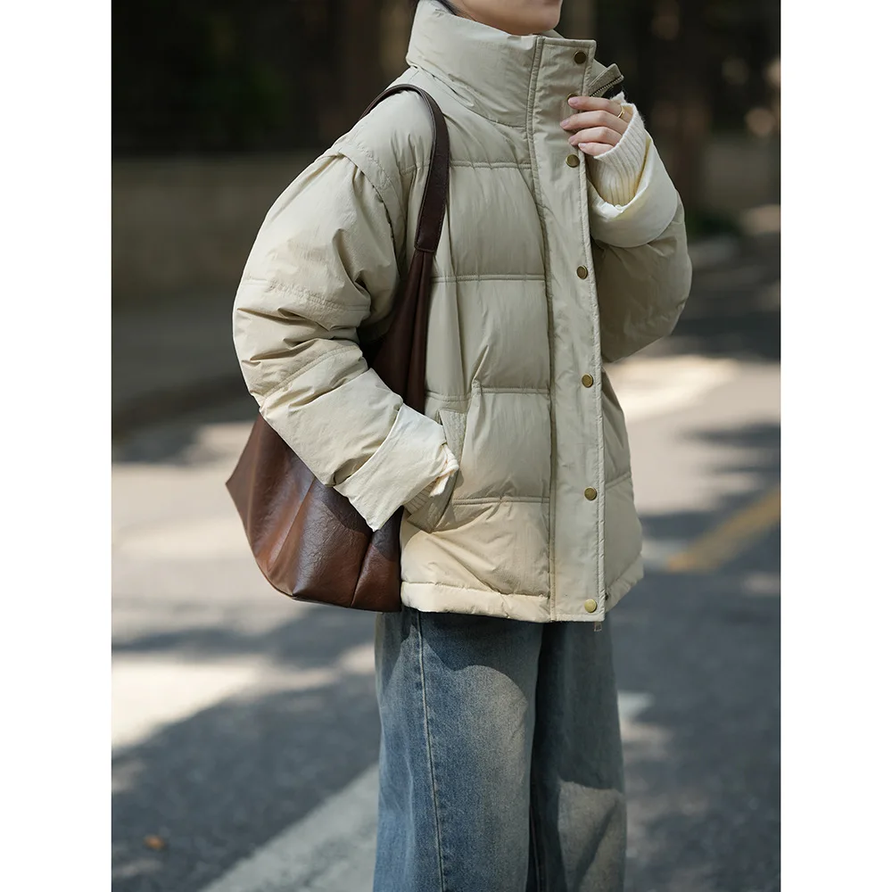 

Женский пуховик в Корейском стиле, Повседневная Свободная куртка с 90 белым утиным пухом, новинка зимы 2023