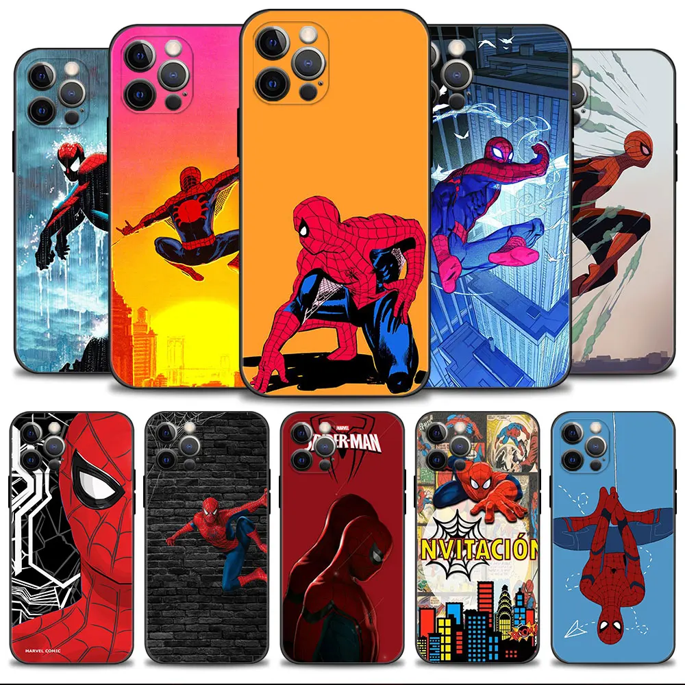 

Marvel Superhero Spiderman Comics Phone Cover For Apple iPhone 14 13 12 11 Pro Max 13 12 Mini XR X 7 8 6 6S Plus Case Shell