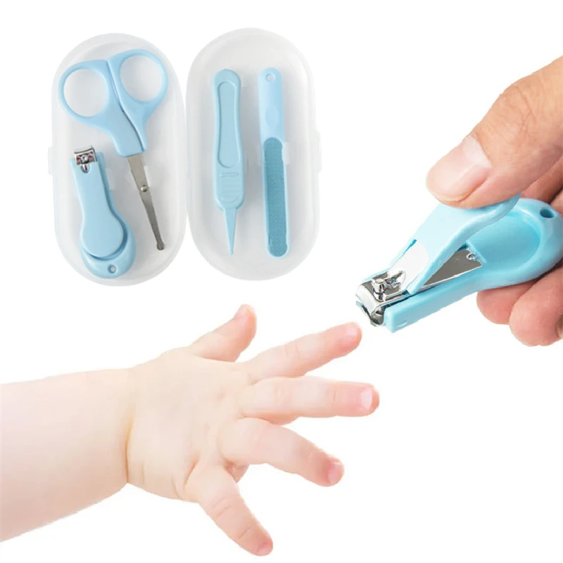 

4 Pcs Baby Nail Clipper Set Baby Care Anti-clamping Nail Clipper Set Small Stainless Steel Nail Trimmer Baby Essential Products