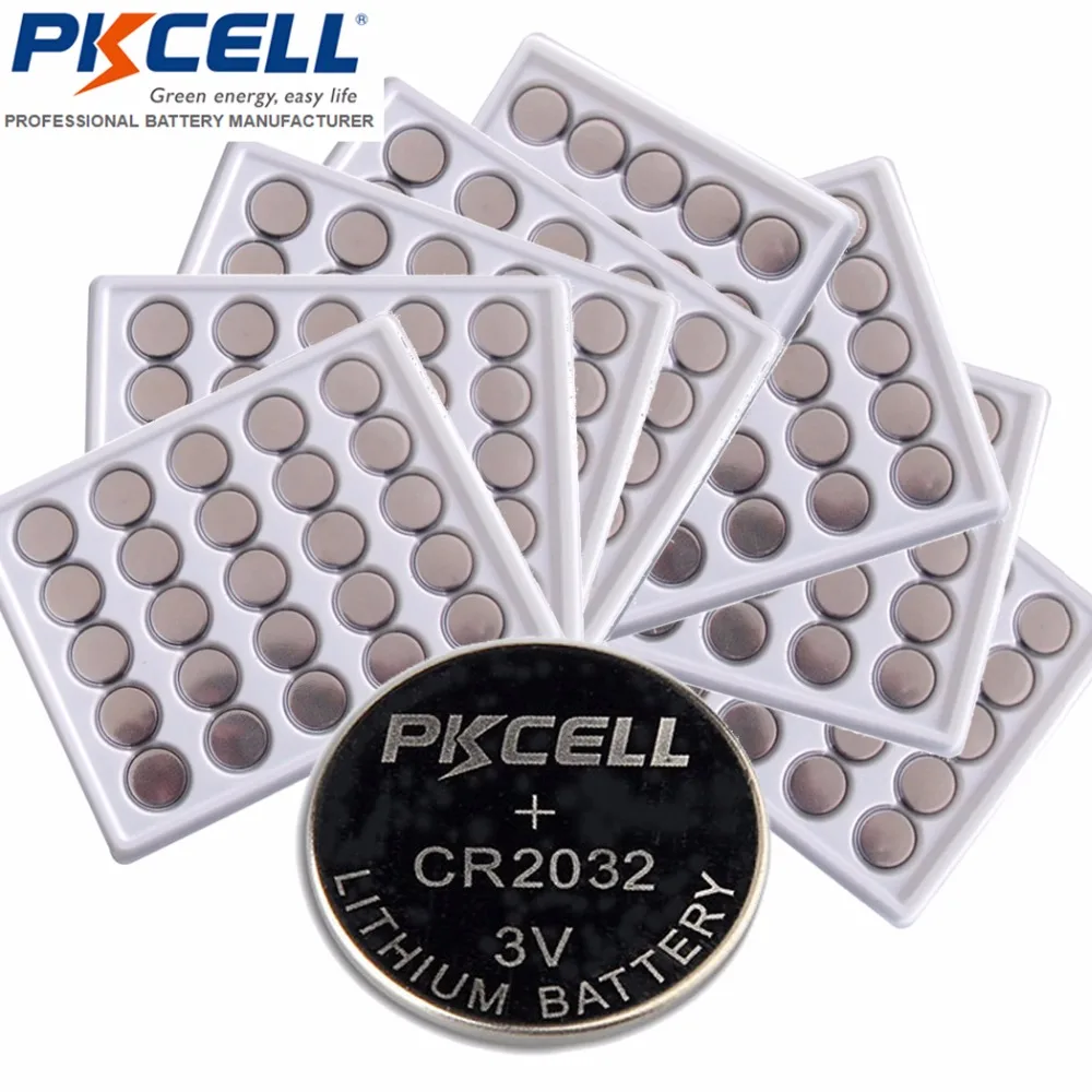 

100Pcs/lot CR2032 3V Lithium Batteries DL2032 CR 2032 KCR2032 5004LC ECR2032 Button Cell Coin Battery for Watches Calculator