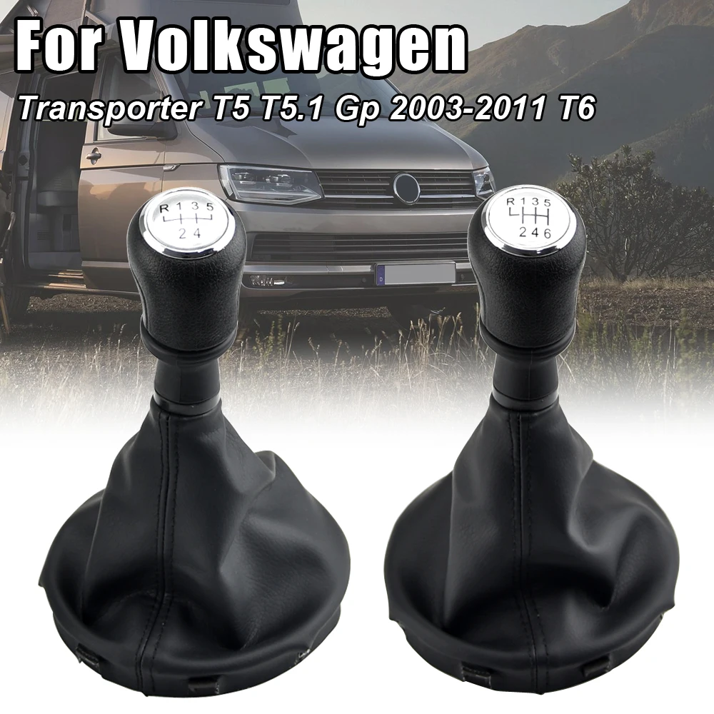 

For VW Volkswagen Transporter T5 T5.1 T6 Gp 2003-2011 Gear Stick Shift Knob Leather Gaiter Boot Cover Car 5 6 Speed