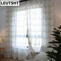 korean curtains for living room bedroom bird embroidered tulle artificial linen curtains living room ready made kitchen curtains