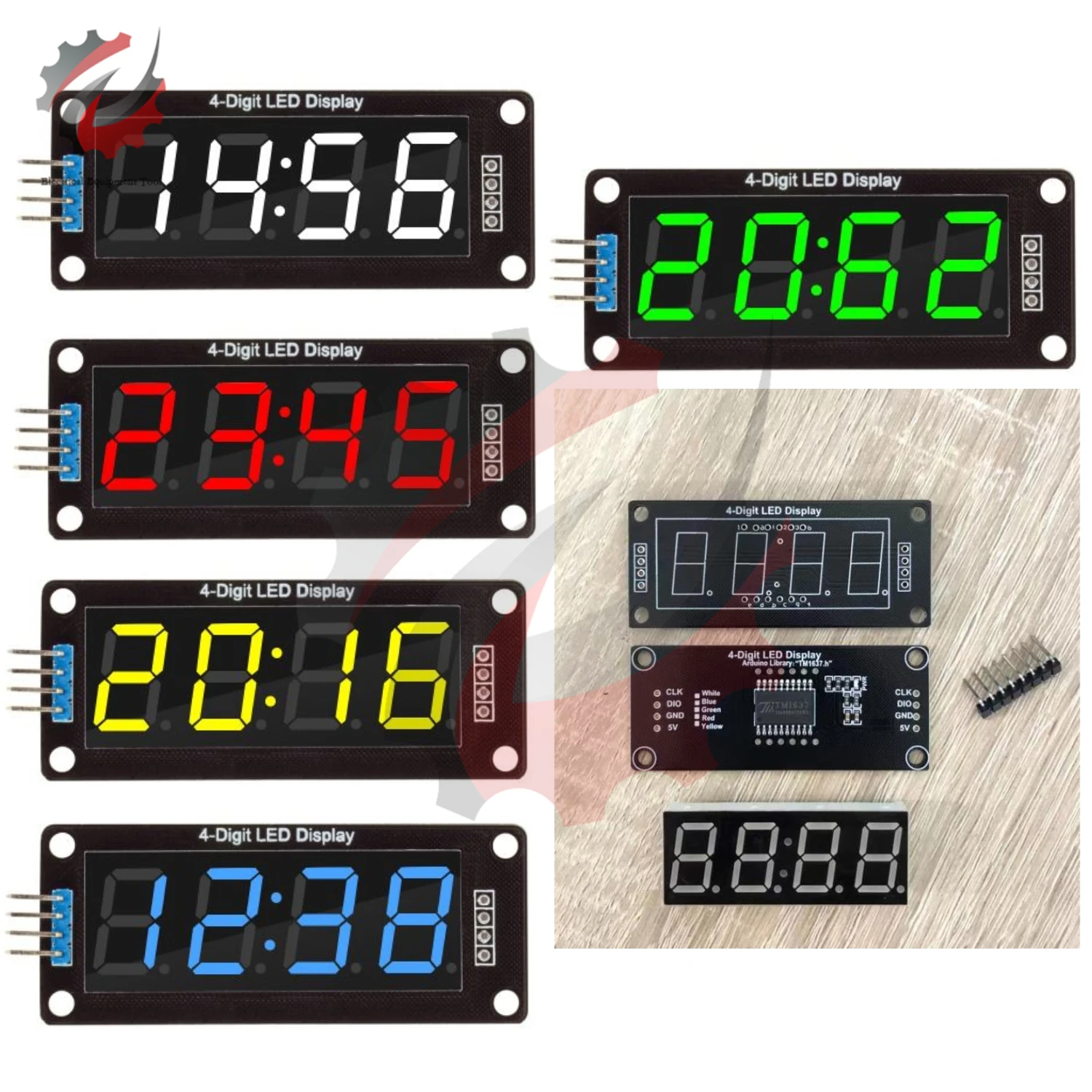 

TM1637 LED Display Module 0.56 Inch 4 Digit 7 Segment Time Clock Indicator Tube Module for Arduino Red Blue Green Yellow White