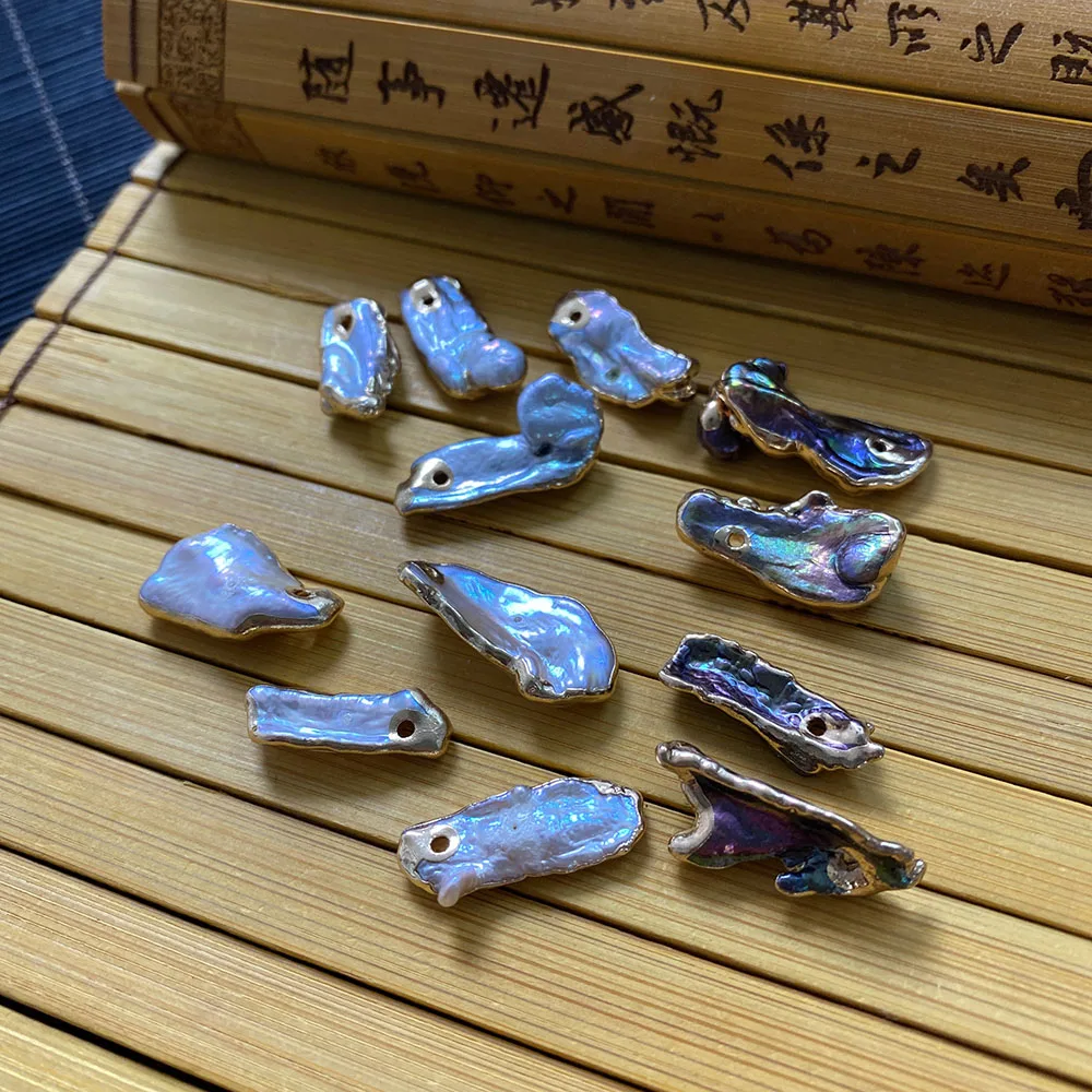 

Natural Freshwater Pearl Pendant Irregular Geometric Baroque Pearl Pendant for DIY Jewelry Accessories Earrings Making Gifts