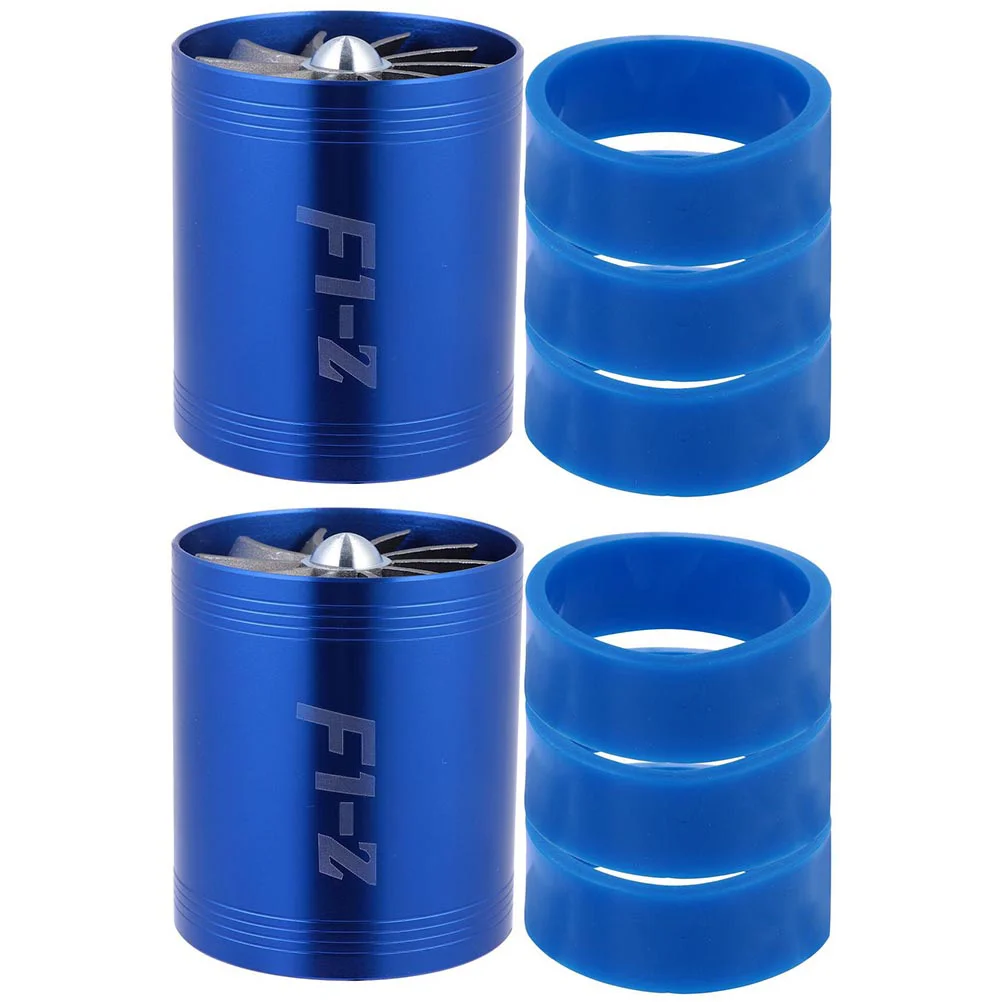 

2pcs Double Turbos Intake Fan Fuel Gas Saver with 6pcs Rubber Ring
