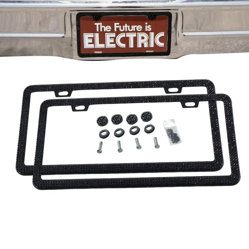 

Bling License Plate Frame Rhinestone Car Tag Frame Car Accessories For Women Widely Used For US European Car Regulations