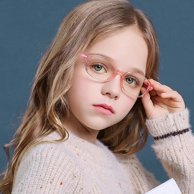 

Anti Blue Light Glasses Children Pink Girl Boy Optical Frame Kids Flexible 3-13 Reflective Clear Computer UV40 Eyeglasses