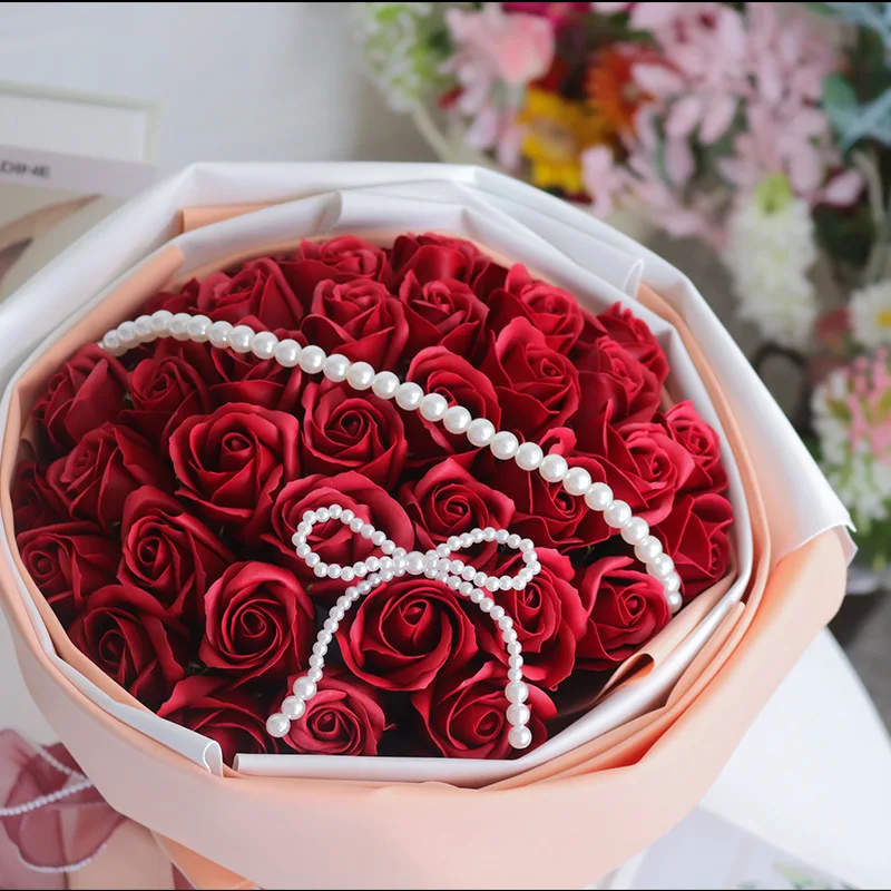 

Elegant Pear Flower Decoration Valentines Day Home Table Setting Family Gathering Decor Pearl Beads for Craft DIY