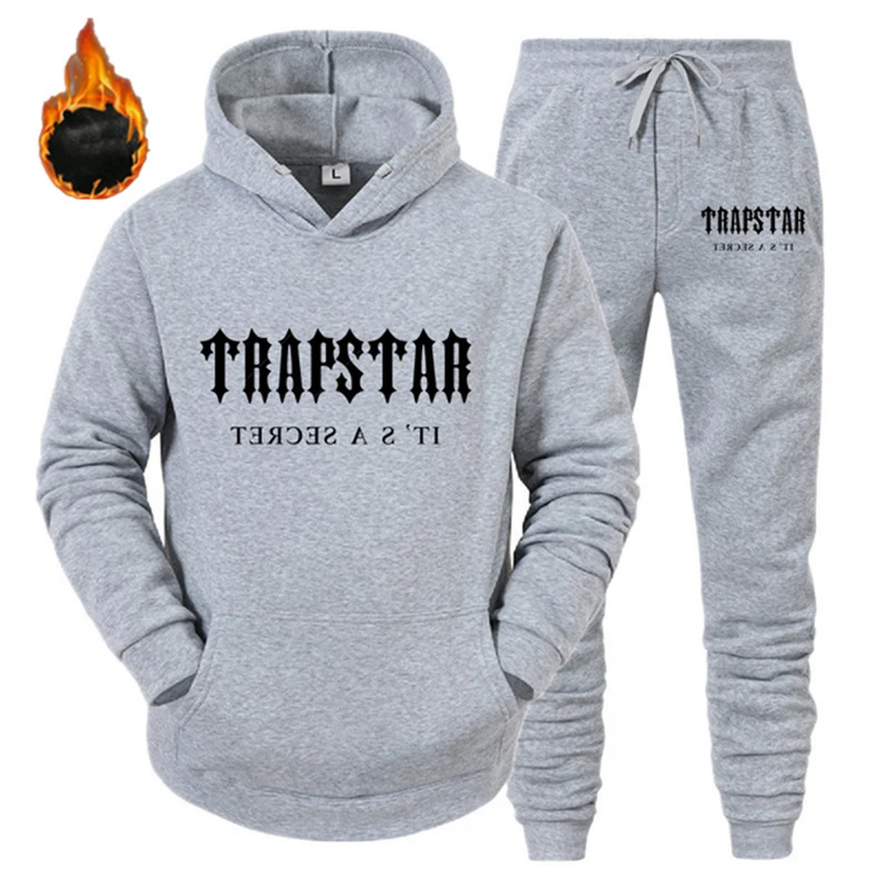 

Fall/Winter 2023 TRAPSTAR Printed Sweatshirt Men's 13 Color Warm Loose Hoodie Two Piece Sweatshirt+Pants Set Hoodie Sweatpants